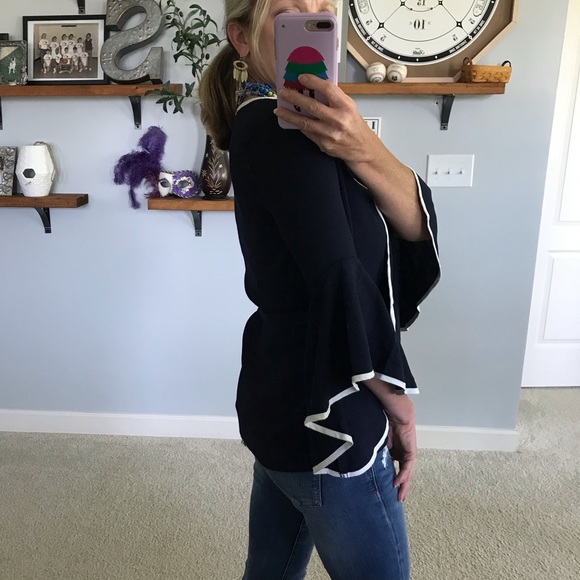 Navy Open Front Kimono Cardigan - Picture 5 of 8